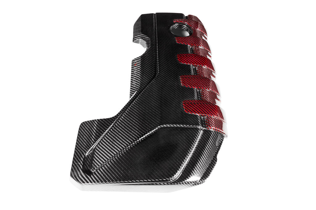 Eventuri Audi 8Y / 8V RS3 / 8S TTRS Black Carbon and Red Kevlar Engine Cover