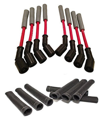 LSx Performance Spark Plug Wire & Heat Boot Combo (Red Wires & Black Boots)