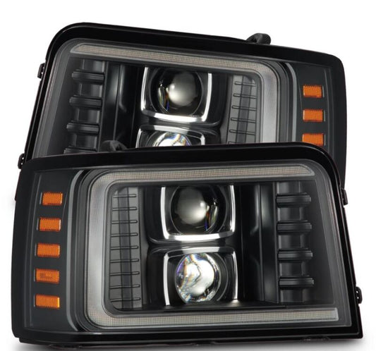 AlphaRex 92-96 Ford F-Series/Bronco LUXX-Series Proj Headlights Blk w/Actv Light SeqSig & SBDRL 880268 *Discontinued