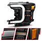 Anzo 18-20 Ford F-150 Full Led Projector Light Bar Headlights Black Amber 111519