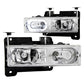 Anzo Chrome Led Halo Crystal Headlights 1992-1999 Chevy Suburban