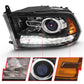 ANZO 2009-2018 Dodge Ram 1500 Projector Plank Style Switchback H.L Halo Black Amber (OE Style) 111439
