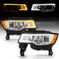 ANZO 2017-2018 Jeep Grand Cherokee Projector Headlights w/ Plank Style Switchback - Chrome w/ Amber 111419