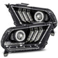 AlphaRex 10-12 Ford Mustang PRO-Series Projector Headlights Plank Style Jet Black w/Top/Bottom DRL 880110 *Discontinued