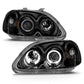 Anzo 1996-1998 Honda Civic Projector Headlights w/ Halo Black