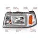 ANZO 2001-2011 Ford Ranger Crystal Headlights w/ Light Bar Chrome Housing 111512