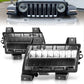 ANZO 2018-2021 Jeep Wrangler LED Side Markers Chrome Housing Smoke Lens w/ Seq. Signal Sport Bulb 511085
