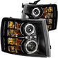 Anzo 2007-2013 Chevrolet Silverado 1500 Projector Headlights w/ Halo Black