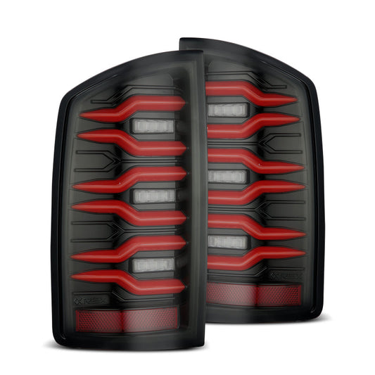 AlphaRex 07-08 Dodge Ram1500/07-09 Dodge Ram 2500+3500 Luxx-Series LED Tail Lights(Pair) Black/Red 641060 *Discontinued