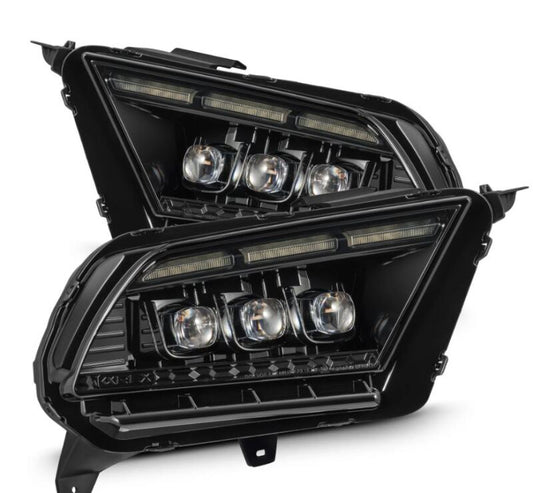 AlphaRex 10-12 Ford Mustang NOVA-Series LED Proj. Headlights Alpha-Blk w/Activ Lght & Seq.Sig SB DBL 880490 *Discontinued
