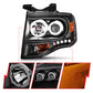 Anzo 2007-2014 Ford Expedition Projector Headlights w/ Halo Black