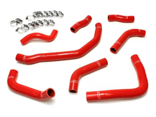 HPS Performance HPS Red Reinforced Silicone Coolant Hose Complete kit (8pc) front radiator + rear engine Toyota 90-99 MR2 3SGTE Turbo