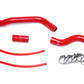 HPS Performance HPS Red Reinforced Silicone Radiator Hose Kit Coolant Honda 01-05 Civic 1.7L Manual Trans.