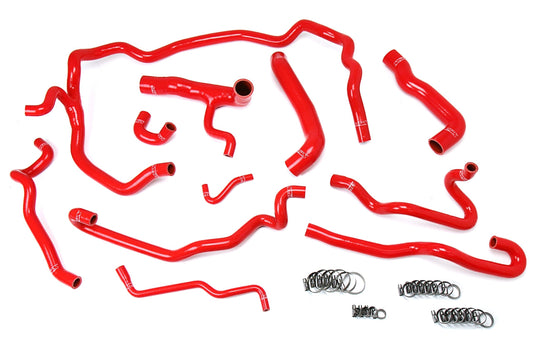 HPS Performance HPS Red Reinforced Silicone Radiator + Heater Hose Kit Coolant BMW 04-05 530i E60 Left Hand Drive