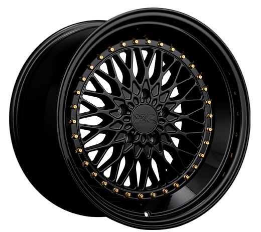 XXR 576 Wheel Black / Gold Rivets 18x9 +30 5x4.5