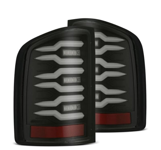 AlphaRex 07-14 Chevrolet Silverado 1500/2500HD/3500HD Luxx-Series LED Tail Lights Blk w/Smoked Lens 620080 *Discontinued