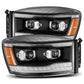 AlphaRex 06-08 Dodge Ram 1500HD LUXX LED Projector Headlights Plank Style Black w/Seq Signal/DRL 880535 *Discontinued