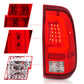 ANZO 2008-2016 Ford F-250 LED Taillights Chrome Housing Red/Clear Lens (Pair) 311358
