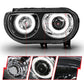 Anzo 2008-2014 Dodge Challenger Projector Headlights w/ Halo Black (CCFL)