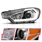ANZO 2014-2016 Kia Forte Projector Headlights w/ Light Bar Chrome Housing 121561