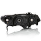 ANZO 2006-2009 Honda Civic 2 Door Crystal Headlight Black Amber (OE Replacement) 121546