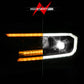 ANZO 19-23 Ford Ranger (Factory Halogen Model) Full LED Proj Headlights Init/DRL/SeqSig Black - Pair 111632A