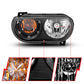 Anzo  2008-2014 Dodge Challenger Crystal Headlights Black