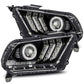 AlphaRex 10-12 Ford Mustang LUXX LED Proj Headlights Plank Style Black w/Activ Light/Seq Signal 880115 *Discontinued