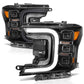 Anzo 18-20 Ford F-150 Full Led Projector Smoke Bar Style Headlights Black Amber 111520