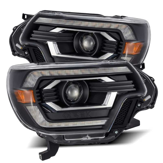 AlphaRex 12-15 Toyota Tacoma LUXX LED Projector Headlights Plank Style Black w/DRL 880751 *Discontinued