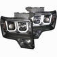 Anzo 2009-2014 Ford F-150 Projector Headlights w/ U-Bar Black