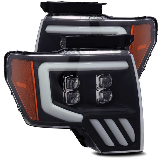 AlphaRex 09-14 Ford F-150 NOVA LED Proj Headlights Plank Style Matte Black w/Activ Light/Seq Signal 880192 *Discontinued