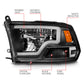 ANZO 2009-2020 Dodge Ram 1500 Full LED Square Projector Headlights w/ Chrome Housing Black Amber 111539