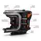 Anzo 18-20 Ford F-150 Full Led Projector Light Bar Headlights Black Amber 111519
