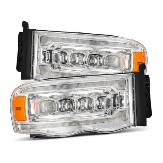 AlphaRex 02-05 Dodge Ram 1500 NOVA LED Proj Headlights Plank Style Chrome w/Activ Light/Seq Signal 880565 *Discontinued