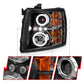 Anzo 2007-2013 Chevrolet Silverado 1500 Projector Headlights w/ Halo Black