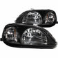 Anzo 1999-2000 Honda Civic Crystal Headlights Black