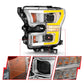 ANZO 15-17 Ford F-150 LED Projector Headlights - w/ Light Bar Switchback Chrome Housing 111548