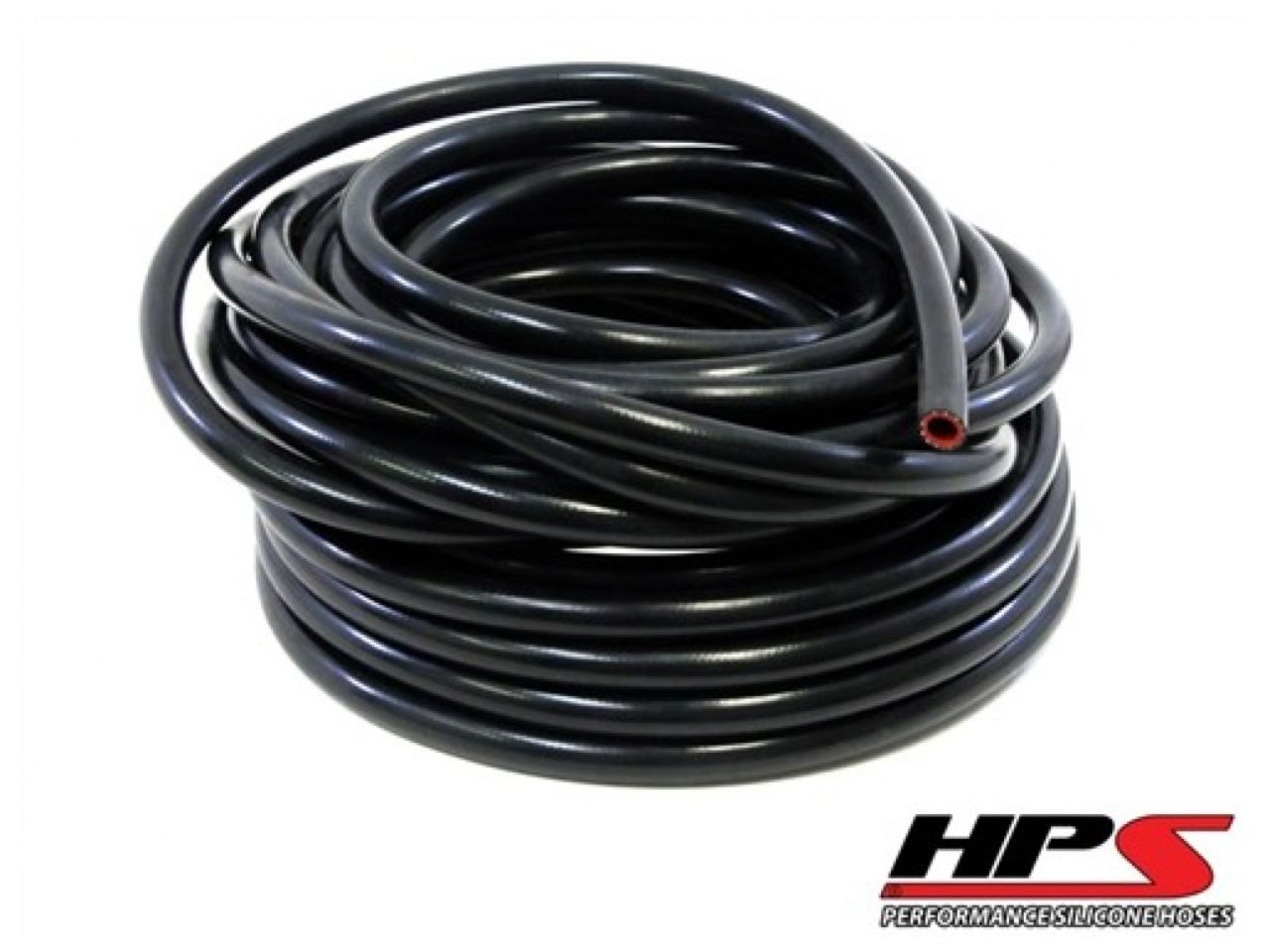 HPS High Temp 1/4"ID (6mm) Reinforced Silicone Heater Hose Black 50Ft Roll