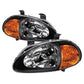 SPYDER Xtune Honda Del Sol 93-97 1Pc Amber Crystal Headlights Black HD-ON-HDEL93-1P-AM-BK 5013408
