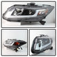 Spyder Honda Civic 2012-2014 Projector Headlights - Light Bar DRL Black PRO-YD-HC12-DRL-BK 5076519