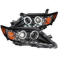 Anzo 2010-2011 Toyota Camry Projector Headlights w/ Halo Black (CCFL)