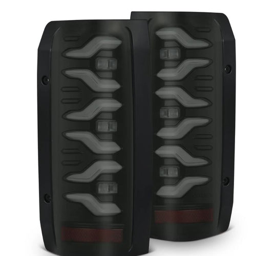 AlphaRex 87-96 Ford Bronco/F-150 Luxx-Series LED Tail Lights - Black 658005 *Discontinued