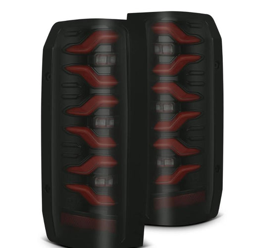 AlphaRex 87-96 Ford Bronco/F-150 Luxx-Series LED Tail Lights - Black Red 658007 *Discontinued