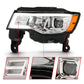 ANZO 2017-2018 Jeep Grand Cherokee Projector Headlights w/ Plank Style Switchback - Chrome w/ Amber 111419