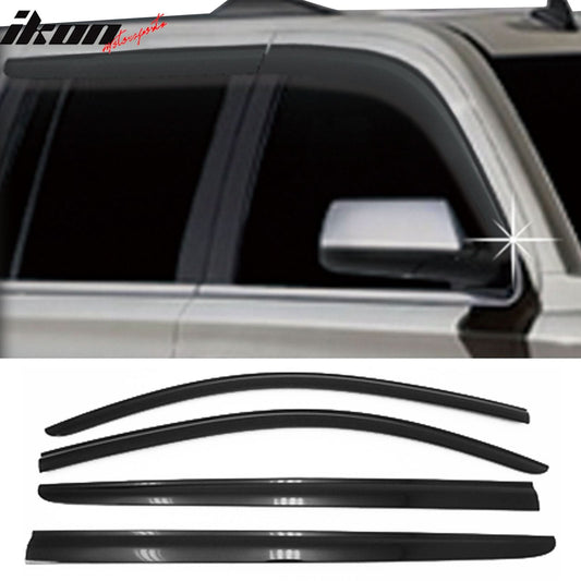 2015-2020 Chevy Suburban Window Visor ABS Dark Smoke Rain Guard 4PC