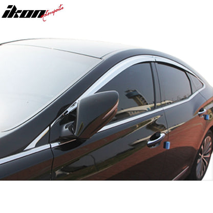 2012-2017 Hyundai Azera Chrome ABS Window Visor Tape On Deflector 6PCS