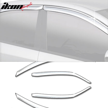 2009-2013 Kia Forte All Models Chrome ABS Window Visors Tape On 4PCS