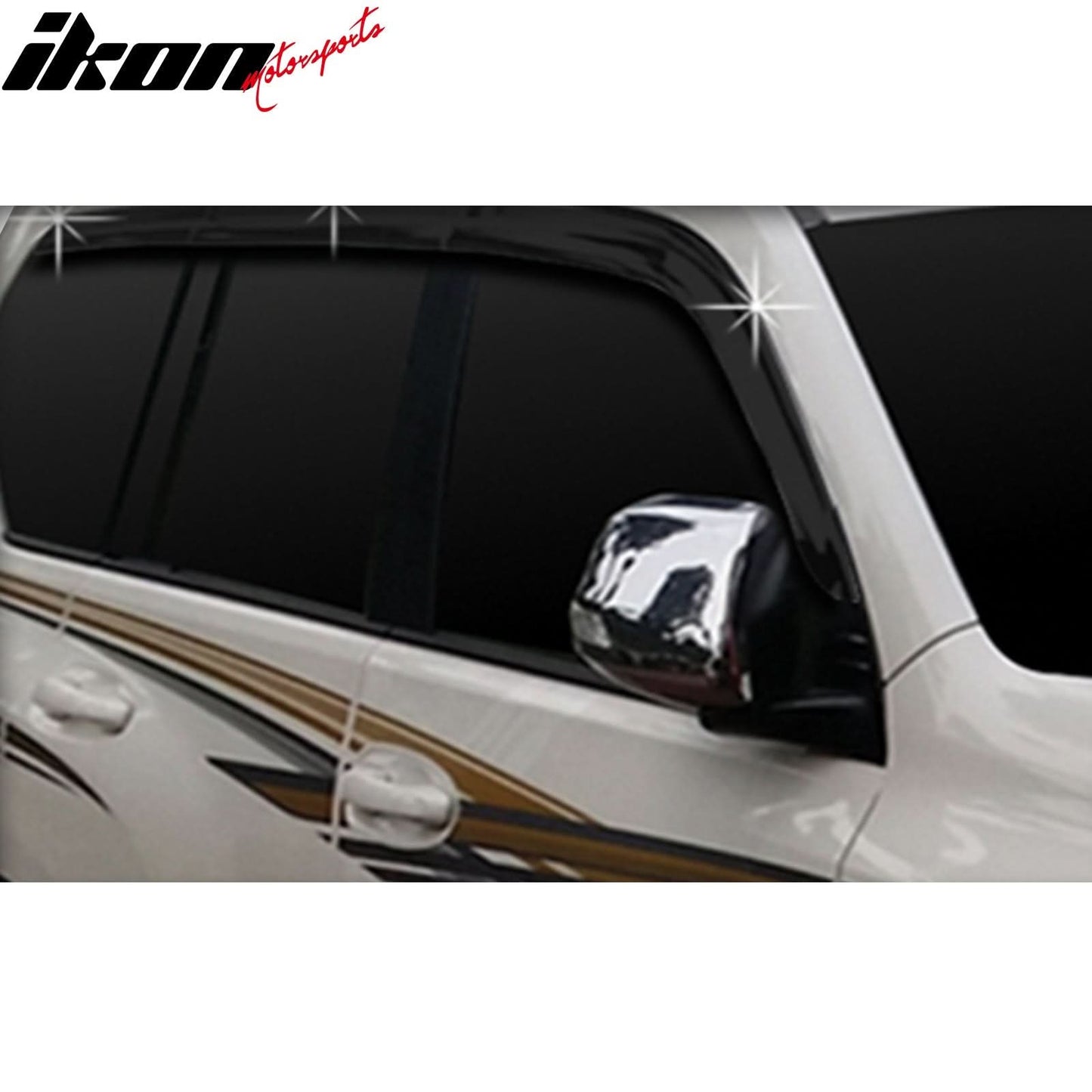 2010-2022 Lexus GX460 Window Visor ABS Dark Smoke Sun Rain Guard 6PC