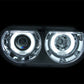Anzo 2008-2014 Dodge Challenger Projector Headlights w/ Halo Chrome (CCFL)